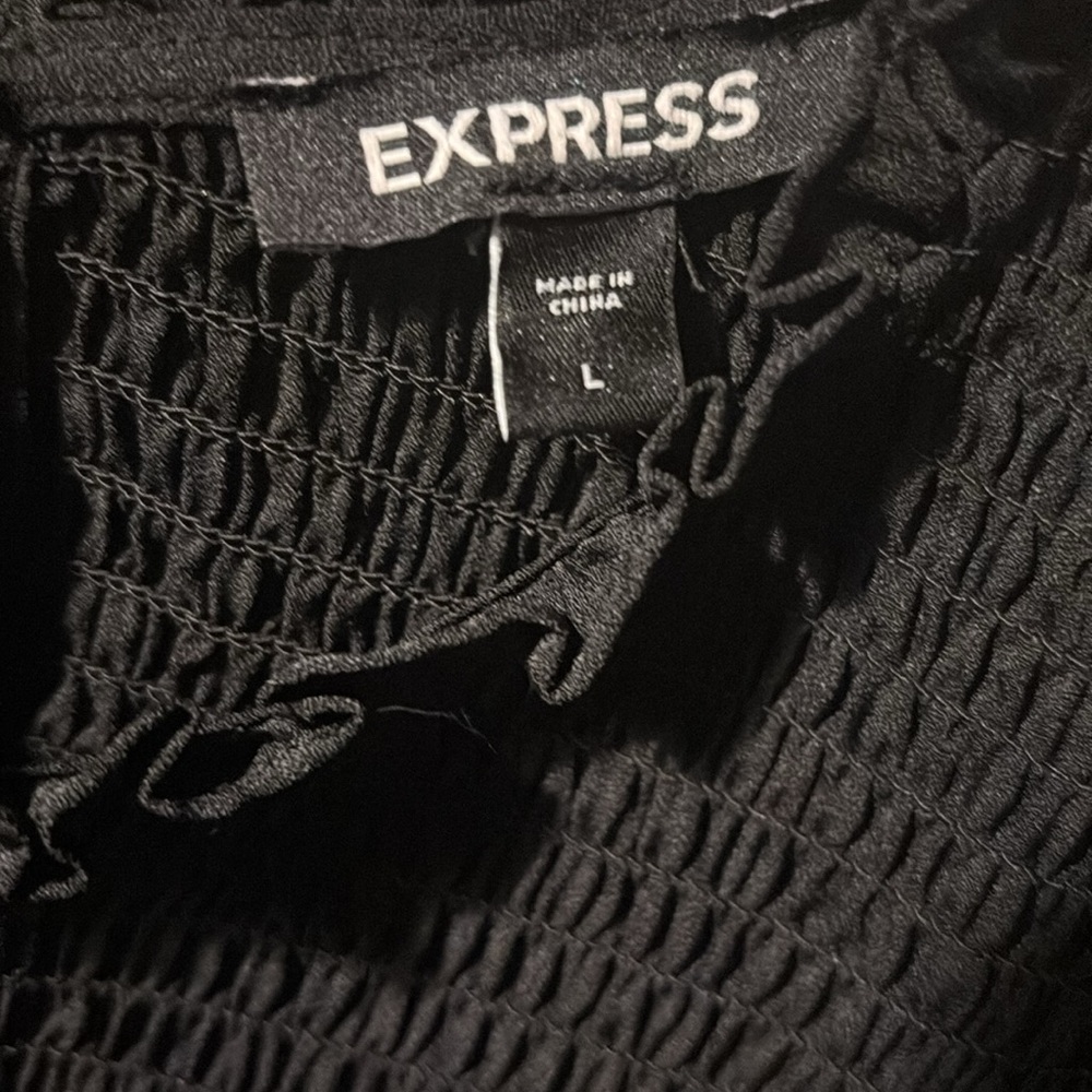 Express Black Textured Top - Picture 3 of 4